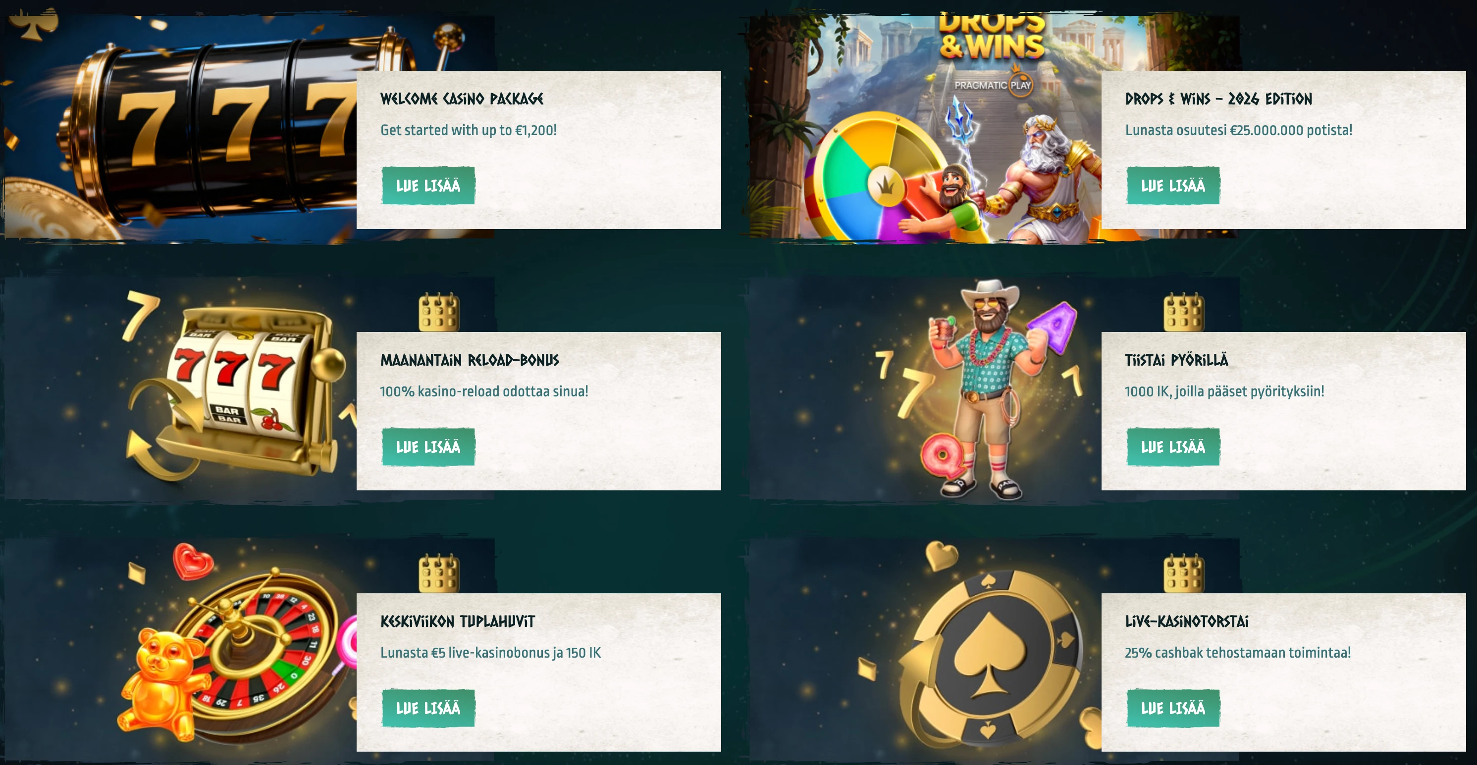 Nords Casino bonuses and promotions